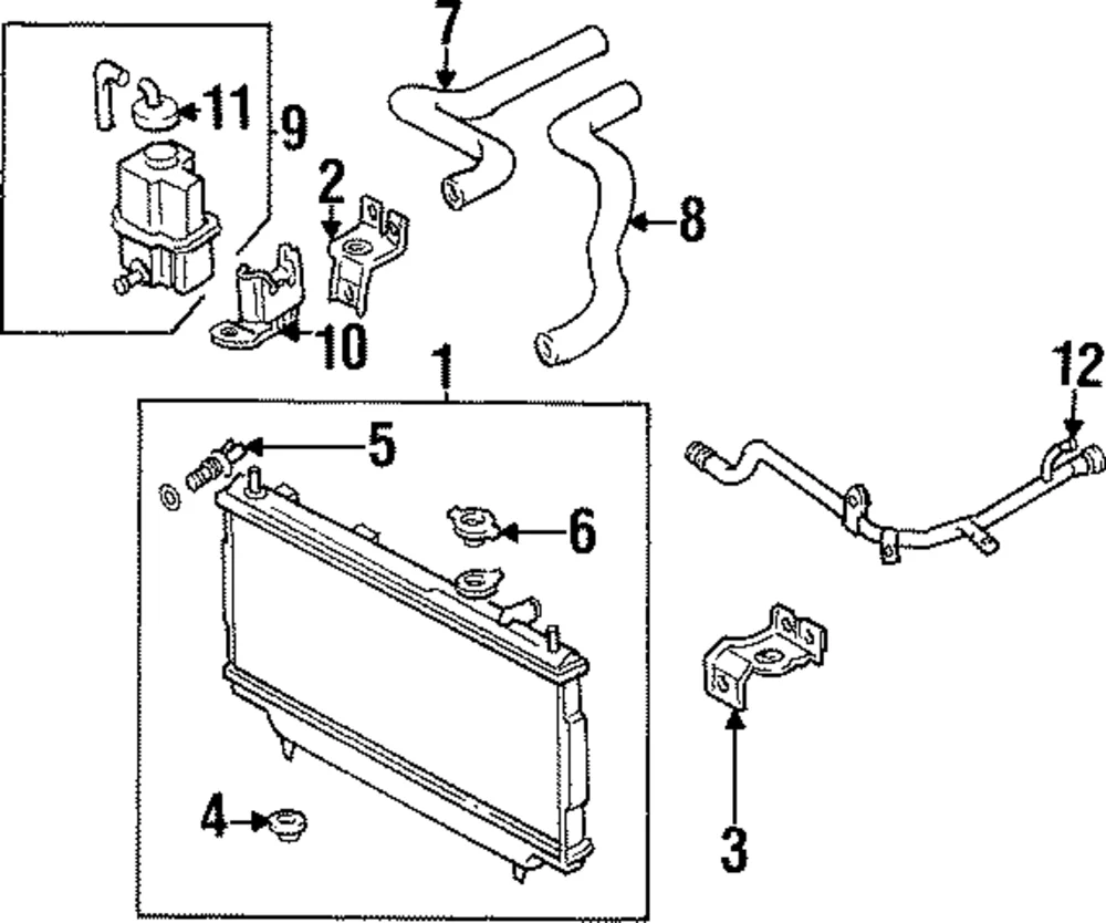 Radiator Assembly Upper Bracket - Mazda (B6BF-15-240A)