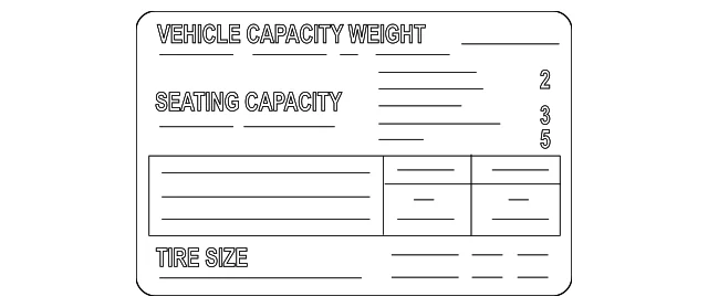 Tire Press Label - Mazda (GS3L-69-014A)