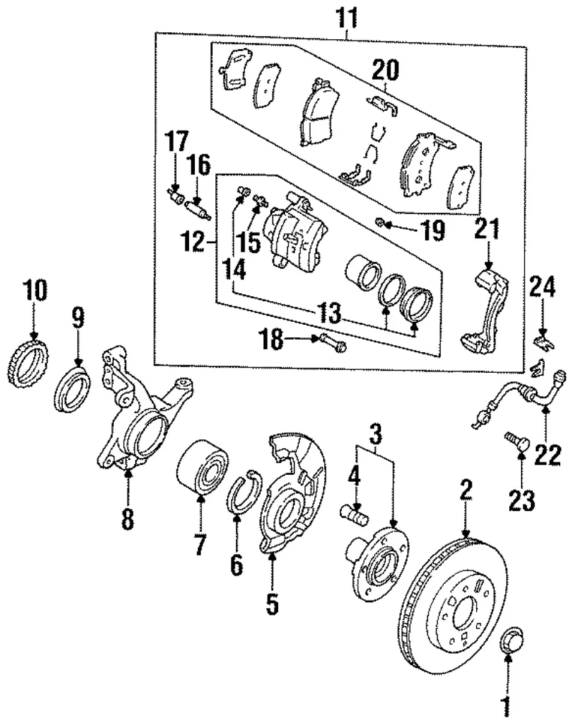 Caliper Overhaul Kit - Mazda (GBYH-33-26ZA)