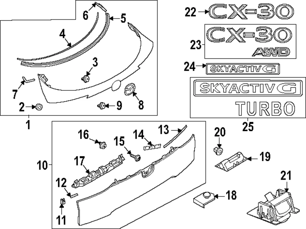 Switch Bezel - Mazda (DGH9-50-858)