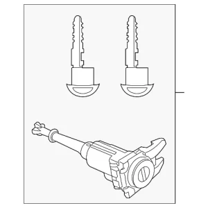 Cylinder & Keys - Mazda (KBY0-76-220)