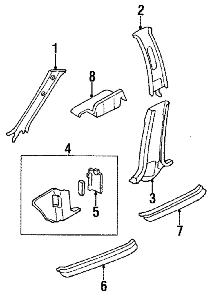Center Pillar Trim - Mazda (B21H-68-220-90)