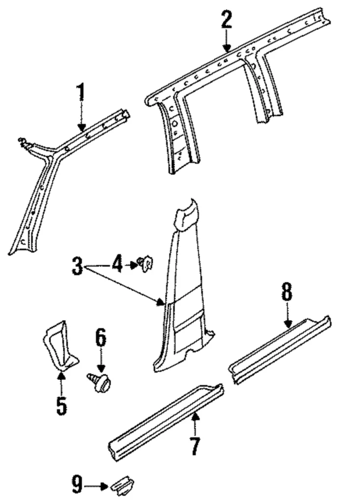 Center Pillar Trim - Mazda (L042-68-220C-90)
